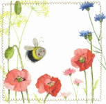 Přání Bee and Poppies