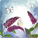 Podložka Butterflies and Buddleia, 10*10 cm