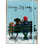 Zápisník větší - Xmas Dog Lady, A5