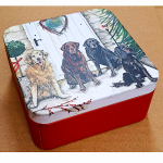 Dóza Xmas Dogs 8,7*8,7*4 cm