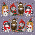 Podložka Xmas Cats; 10*10 cm